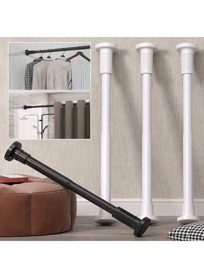 Adjustable No Drill Telescopic Rod Iron Black 85 165cm Closet Cabinet Support Bar - Image 1